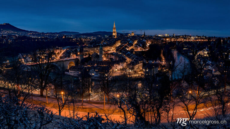 Bern pictures. Bern's old town in the twilight. Marcel Gross Photography
