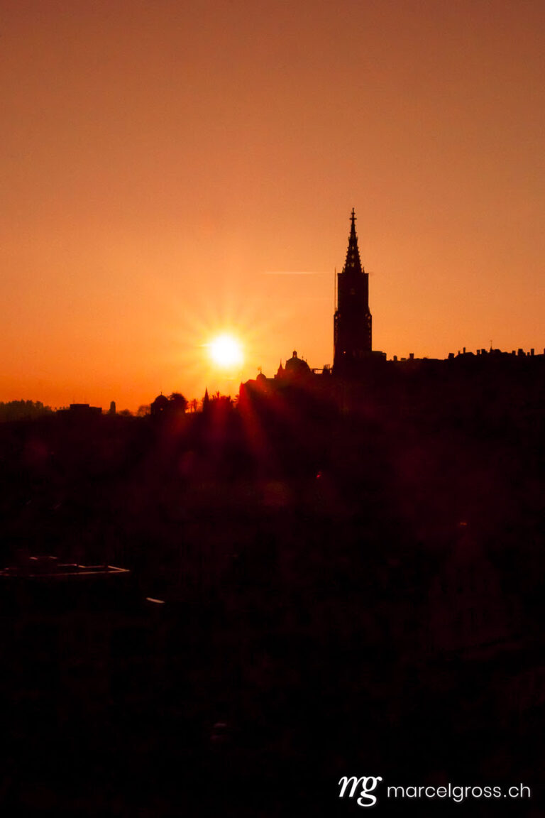Bern pictures. Silhouette of Bern Minster. Marcel Gross Photography