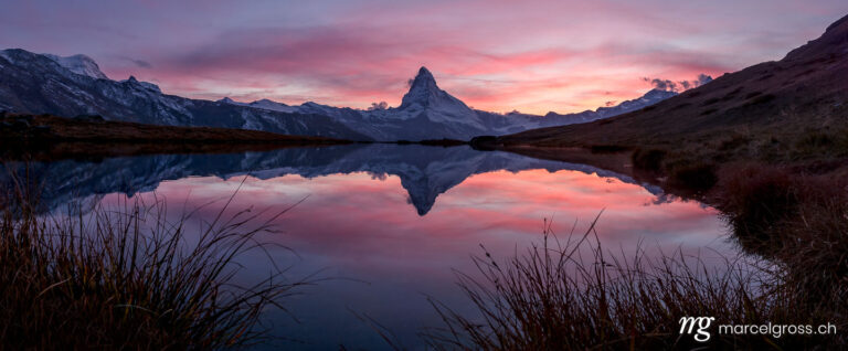 . Sonnenuntergang über dem Matterhorn, Zermatt, Schweiz. Marcel Gross Photography