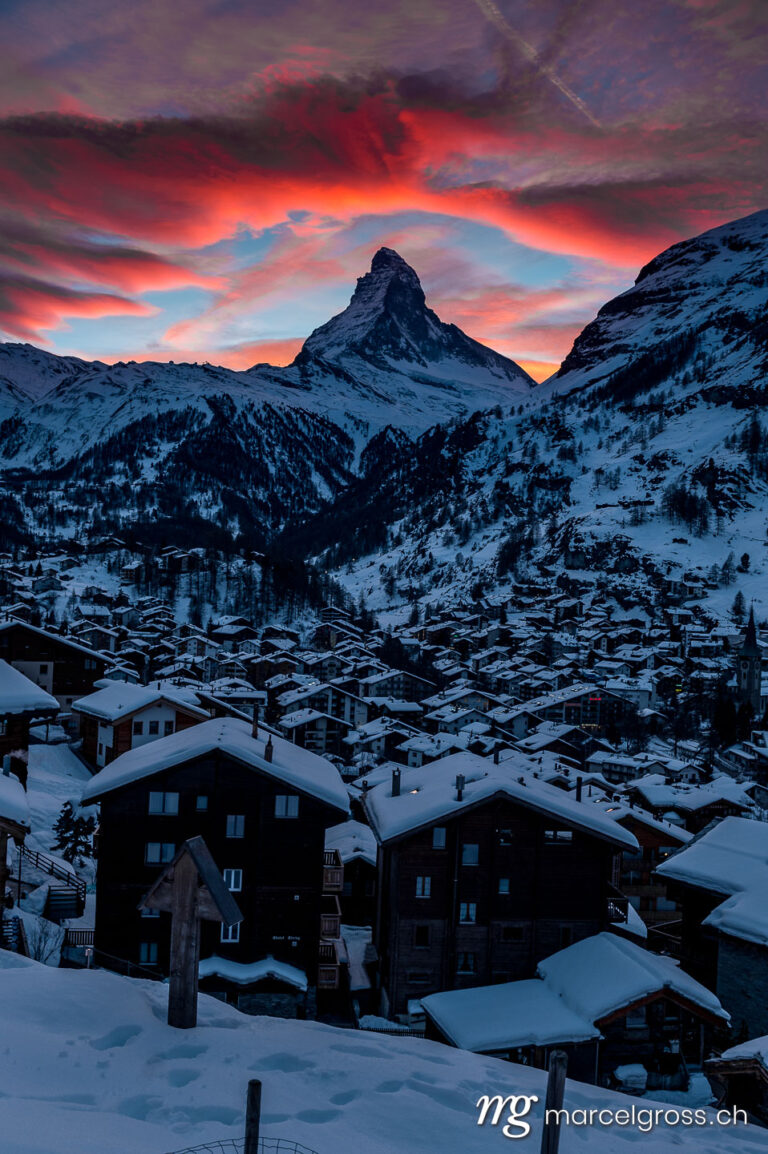 . Zermatt in Switzerland on a wonderful sunset. Marcel Gross Photography