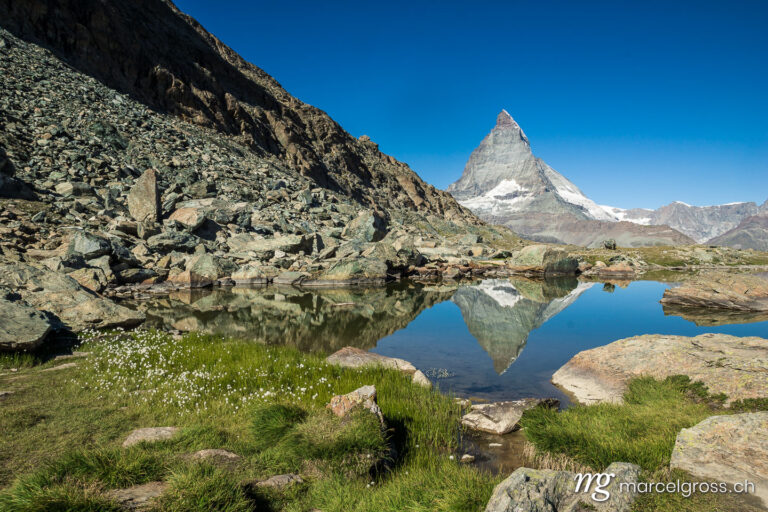 . reflection of Matterhorn at mountain lake. Marcel Gross Photography