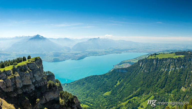 Panorama pictures Switzerland. Niederhorn, Niesen and Lake Thun on a beautiful summer day. Marcel Gross Photography