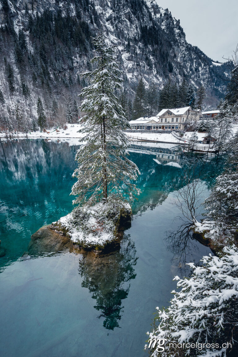 . Blausee in winter, Kandersteg, Bernese Oberland. Marcel Gross Photography