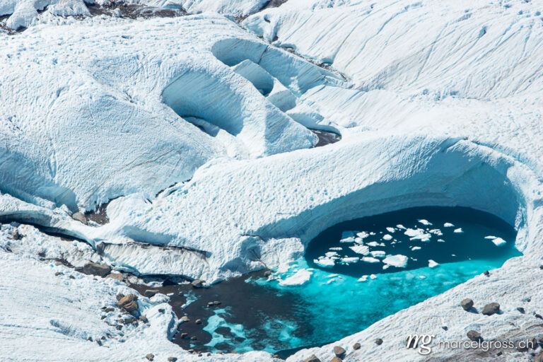 . glacial lagoon with melt water and ice bergs at Gornergletscher. Marcel Gross Photography