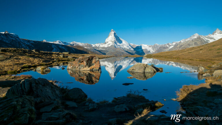 . Matterhorn and Stellisee in morning light. Marcel Gross Photography
