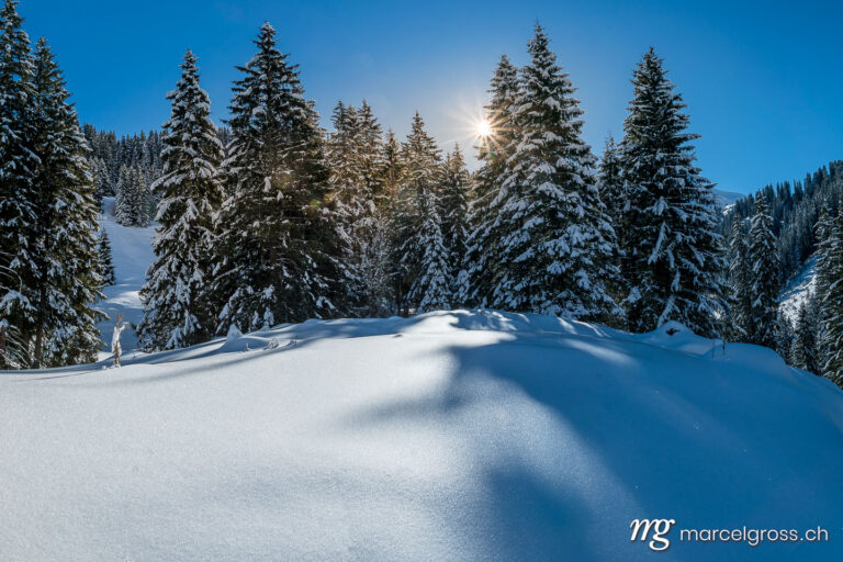 . Snowshoeing in the Diemtig Valley, Bernese Oberland. Marcel Gross Photography