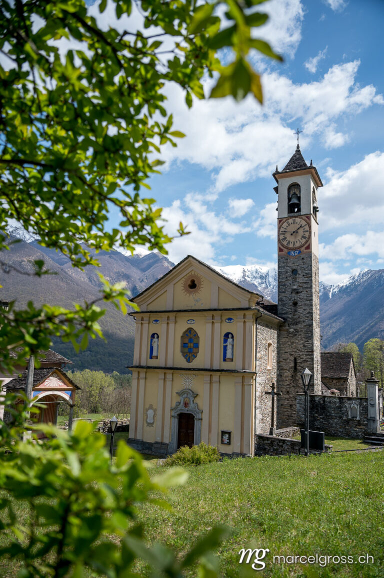 Ticino pictures. Church of San Bartolomeo in Maggia, Valle Maggia, Ticino. Marcel Gross Photography