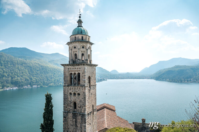 Tessin Bilder. church of Morcote with Lago di Lugano. Marcel Gross Photography