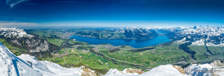 Panoramabilder Schweiz. Thunersee-Panorama vom Niesen. Marcel Gross Photography