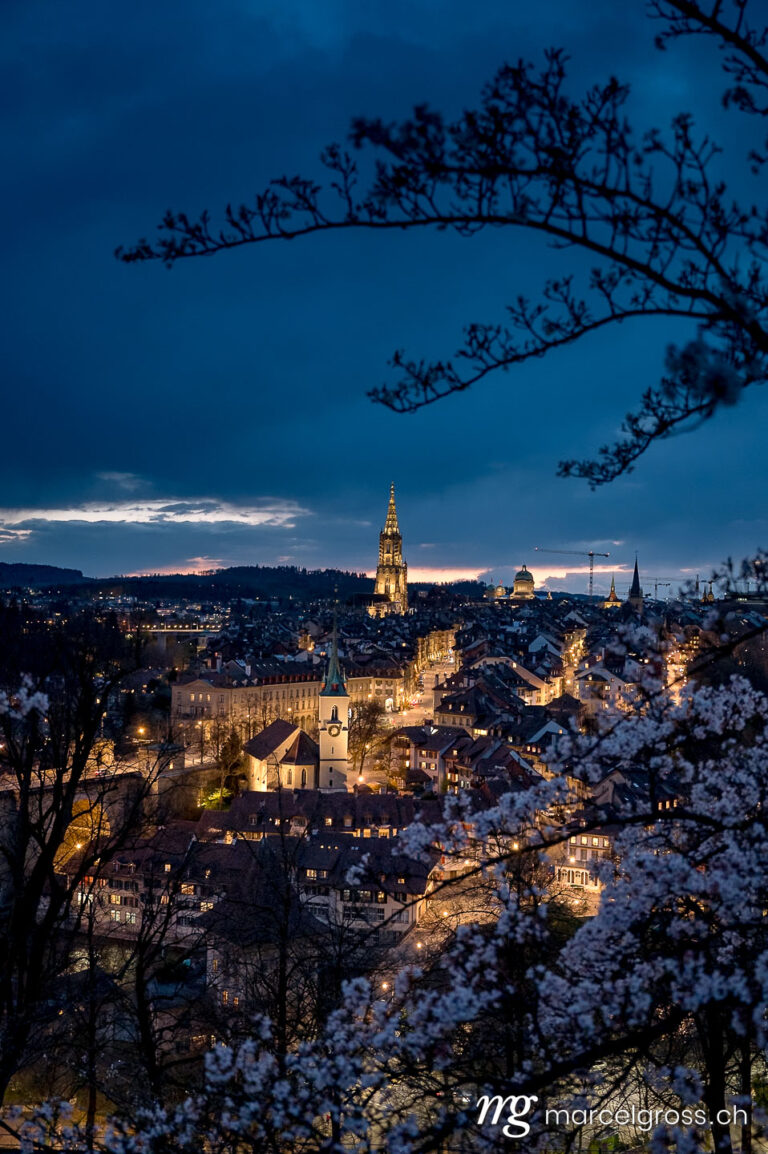 Bern pictures. Nightfall over the scenic old city of Bern, Switzerland. Marcel Gross Photography