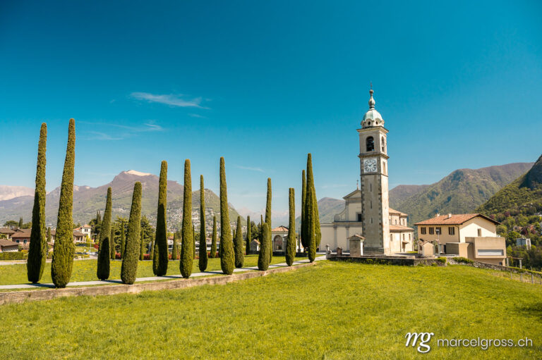 Ticino pictures. Church Chiesa Parrocchiale di Sant'Abbondio in Collina d'Oro in Ticino. Marcel Gross Photography