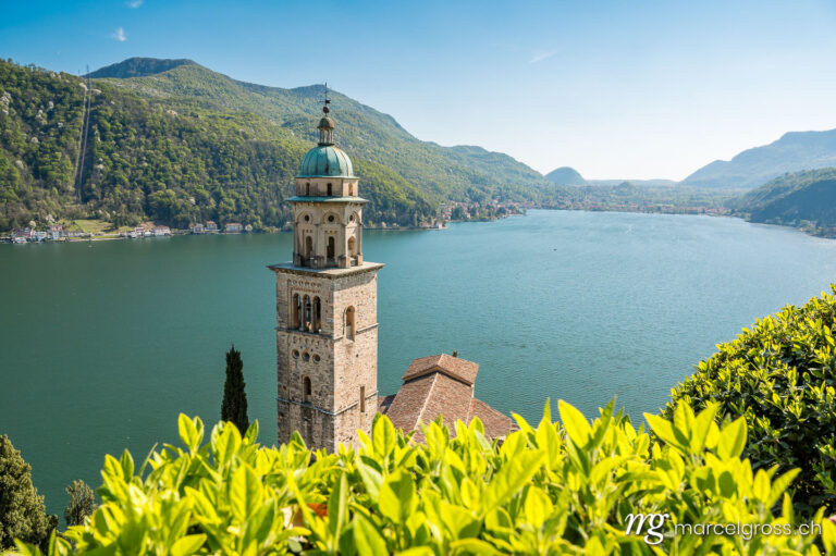 Ticino pictures. clocktower of Maria del Sasso in Morcote at Lago di Lugano. Marcel Gross Photography