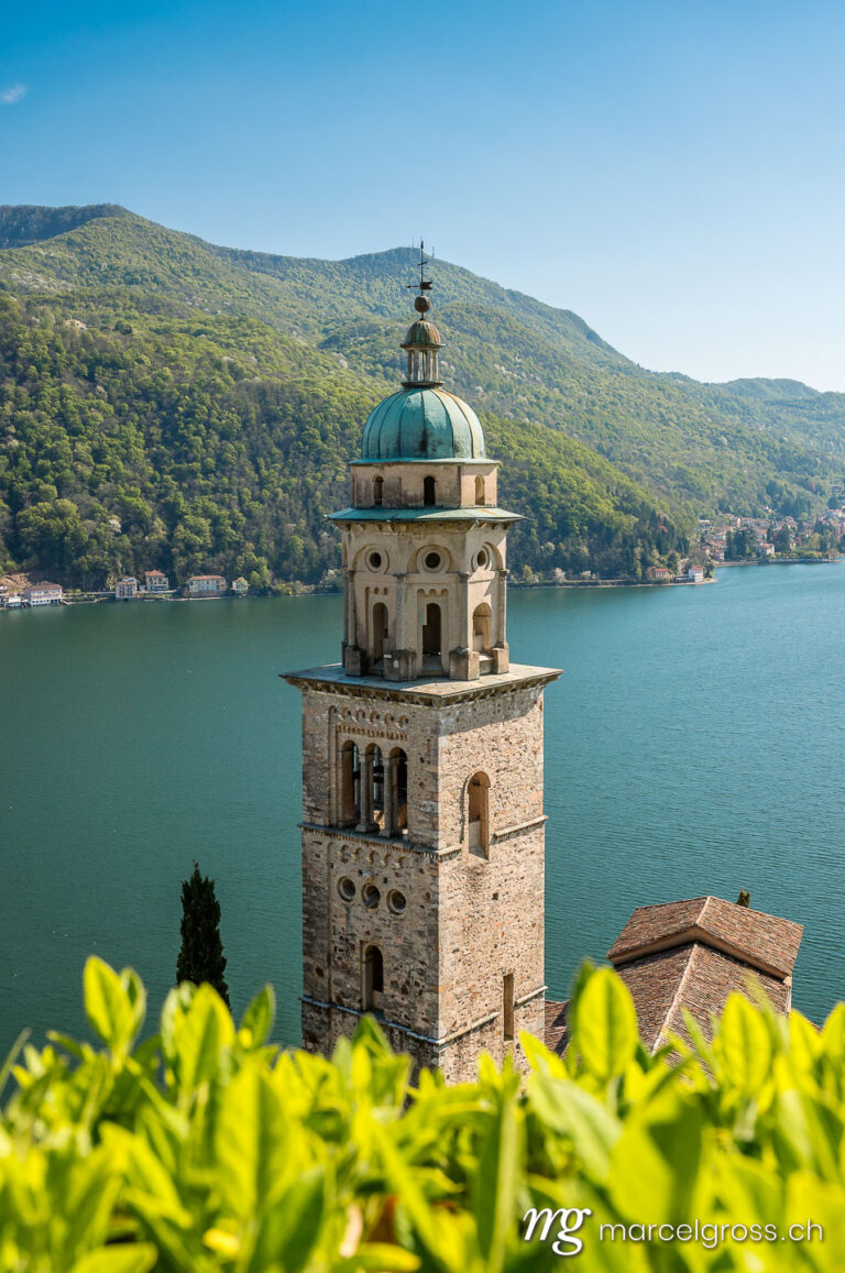 Tessin Bilder. clocktower of Maria del Sasso in Morcote at Lago di Lugano. Marcel Gross Photography