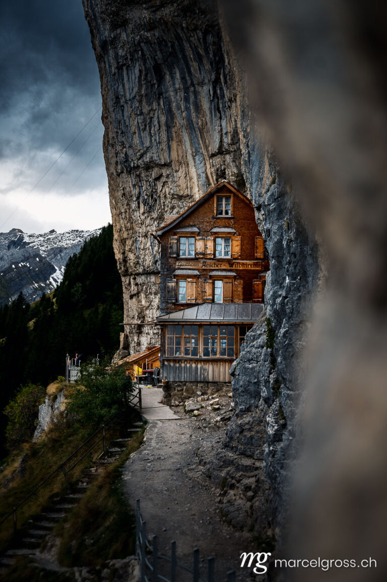 Ostschweiz Bilder. famous mountain hut of Aescher in Appenzell on a moody day. Marcel Gross Photography