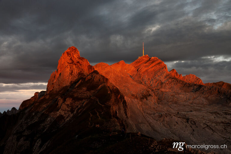 Eastern Switzerland pictures. Säntis in red morning light. Marcel Gross Photography