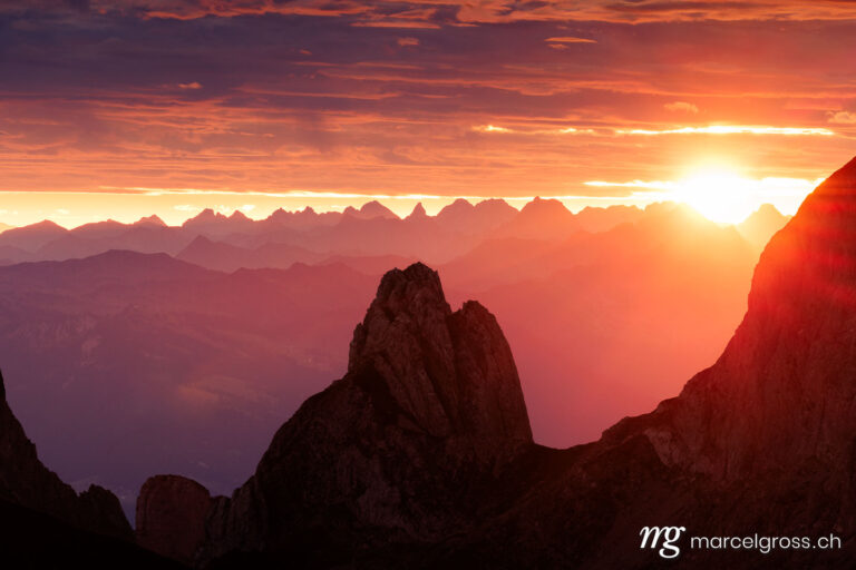 Eastern Switzerland pictures. epic sunrise in Alpstein. Marcel Gross Photography
