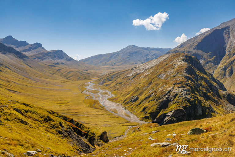 Graubünden photos. Alpine valley of Greina Plateau in Surselva, Switzerland. Marcel Gross Photography